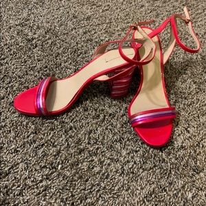 Red Aldo Chunky Heels
